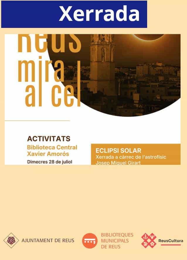 Reus mira al cel: Charla sobre el eclipse solar del 12 de agosto