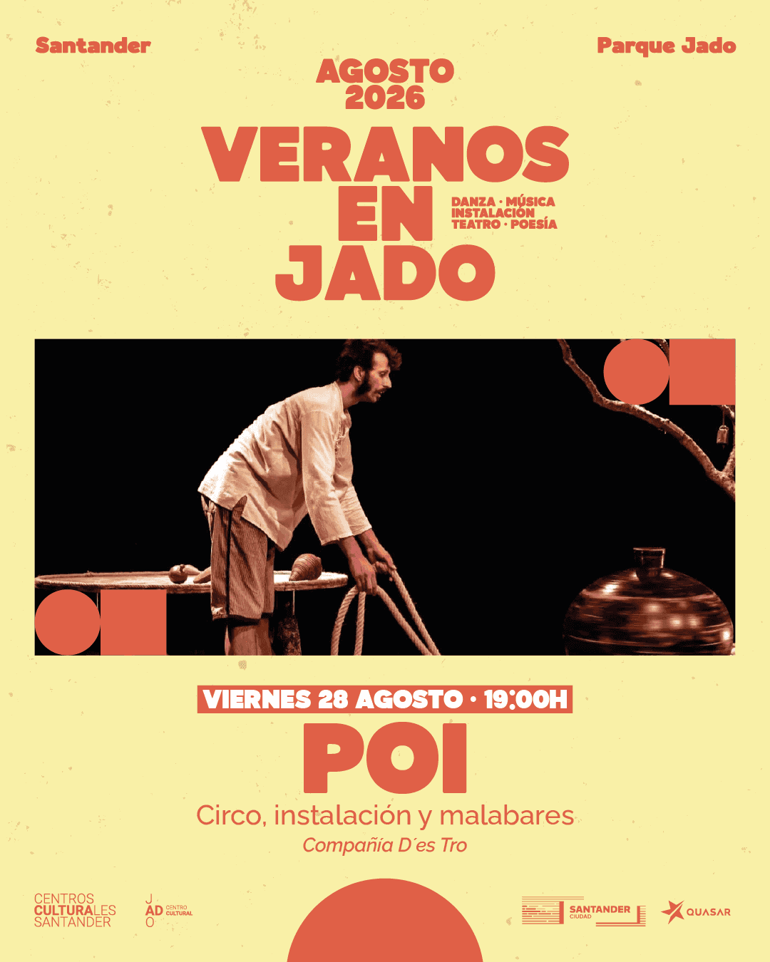 Poi, circo, manipulación de peonzas y malabares de la compañía D'es Tro