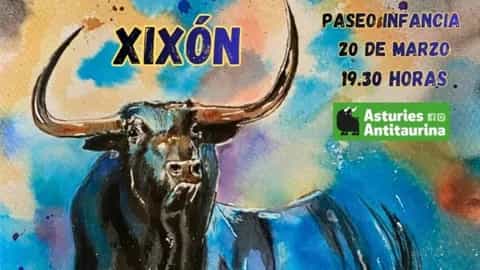 Concentración contra el ciclo de conferencias taurinas de la Peña Astur