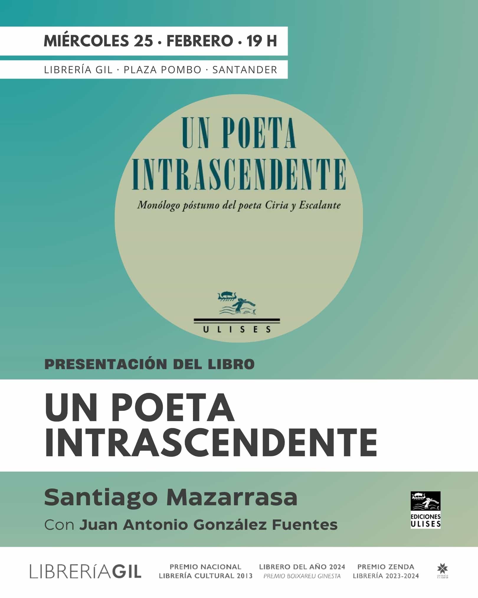 Santiago Mazarrasa presenta el libro 'Un poeta intrascendente'
