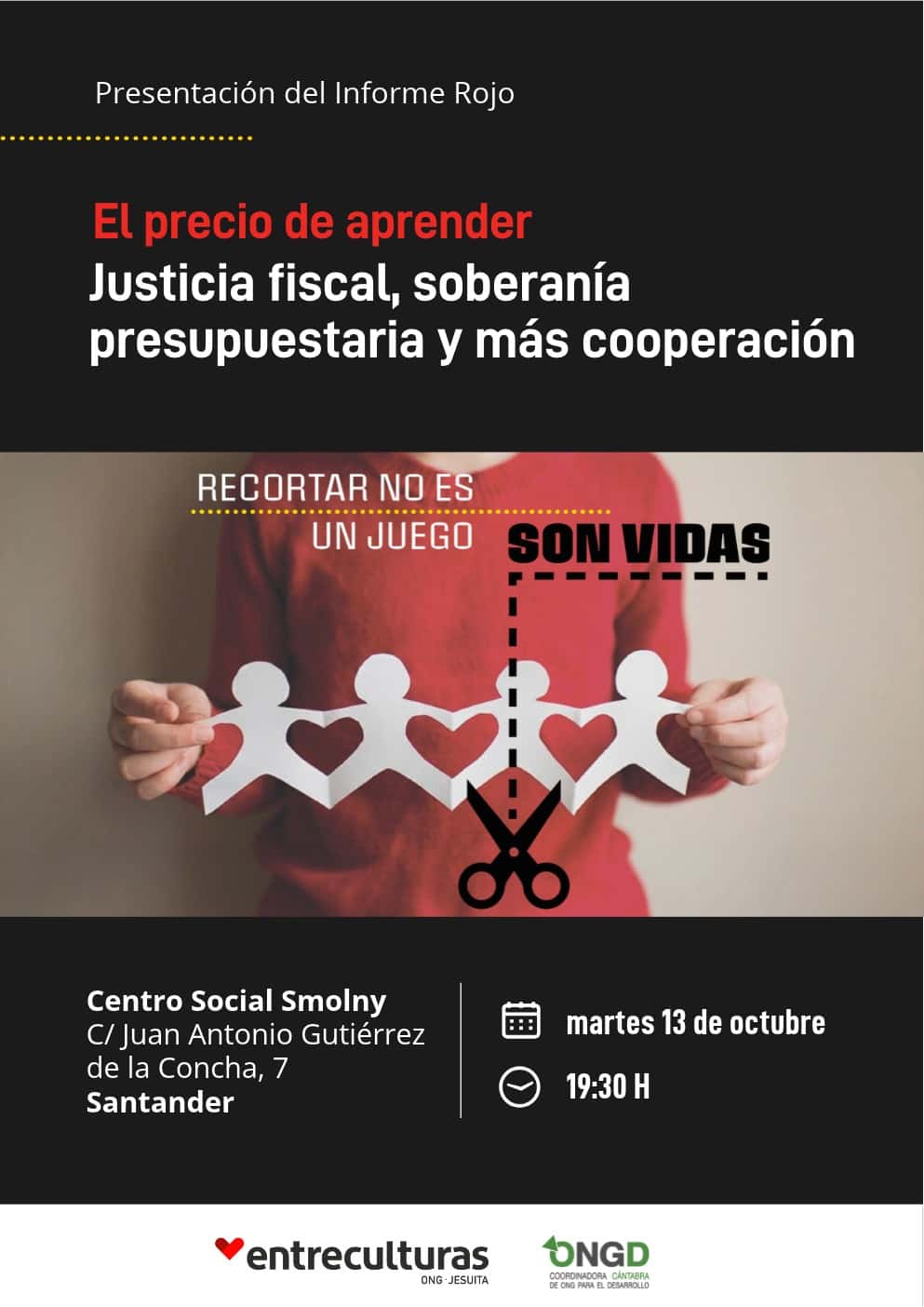 Presentación de la campaña La Silla Roja y del informe El precio de aprender