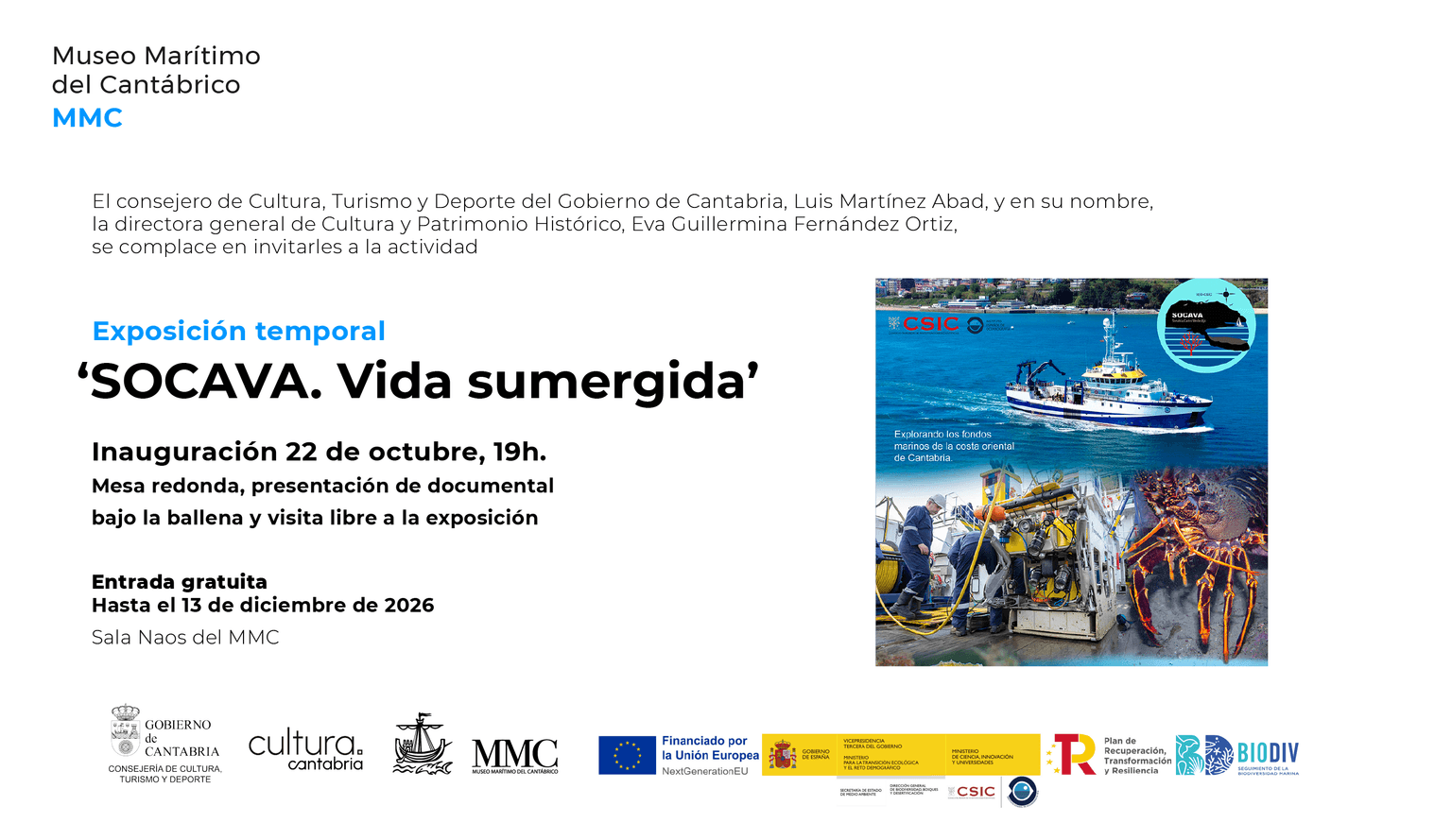 Inauguración de la exposición temporal 'Socava. Vida sumergida'