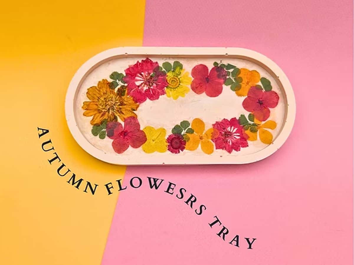 Autumn Pressed Flowers Tray