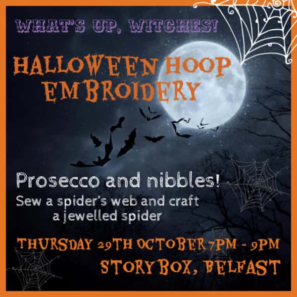 Halloween Hoop Embroidery and Prosecco Event