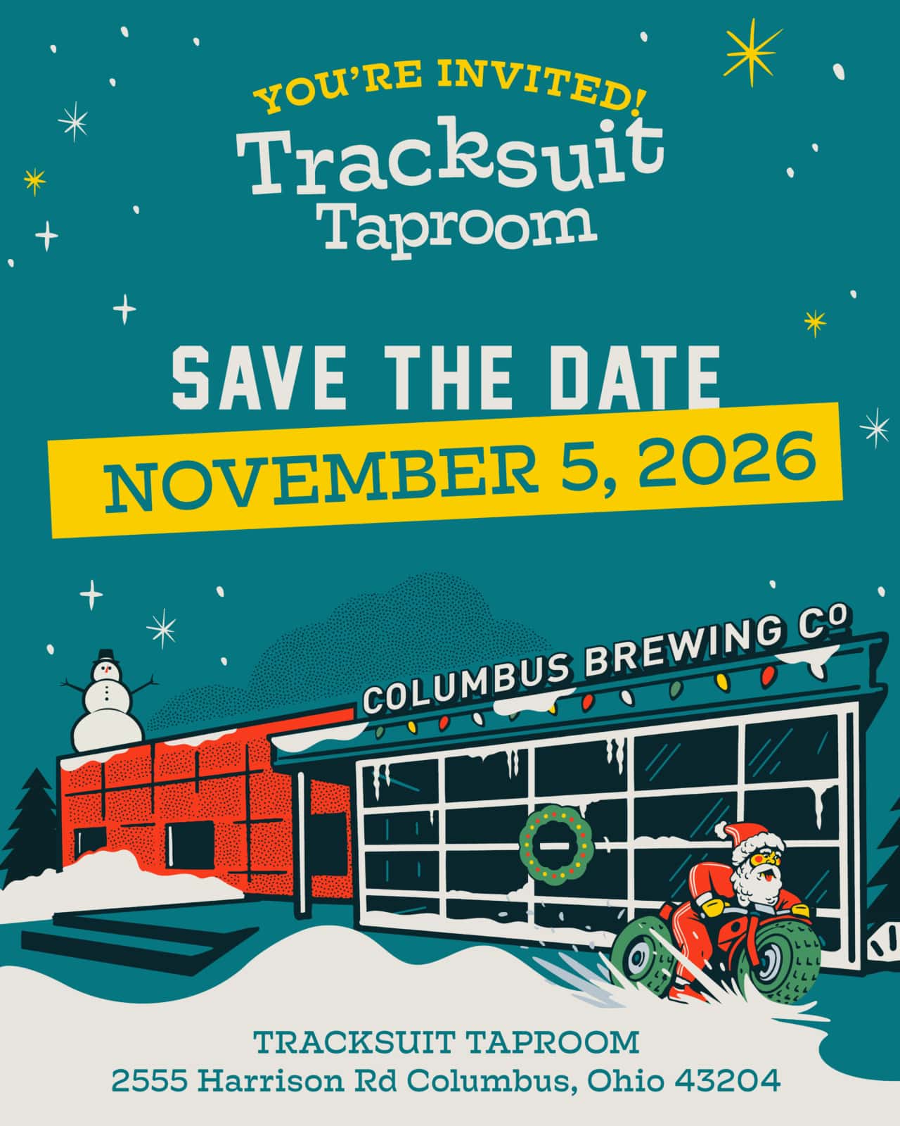 Tracksuit Santa Opening Day Party