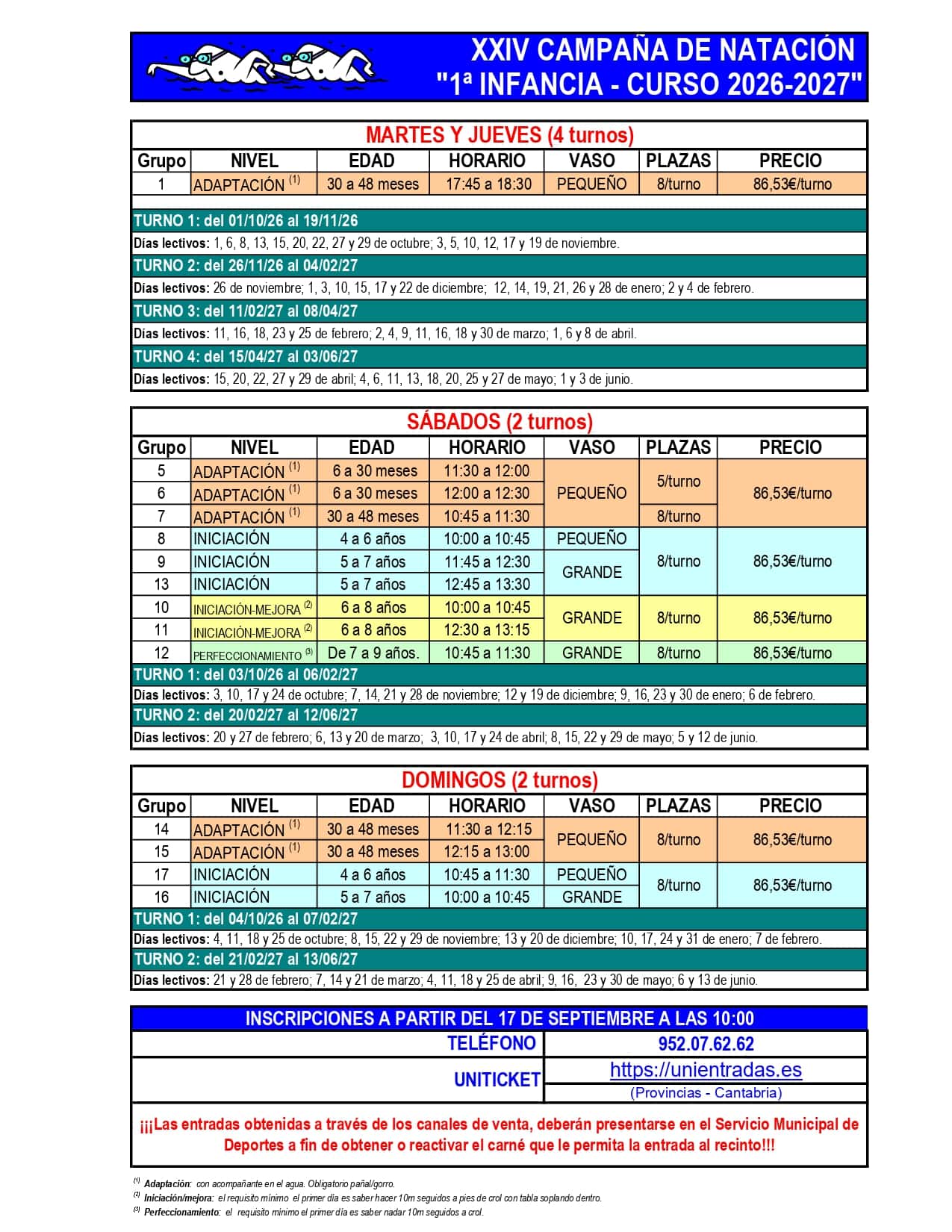 XXIV Campaña de Natación 1ª Infancia