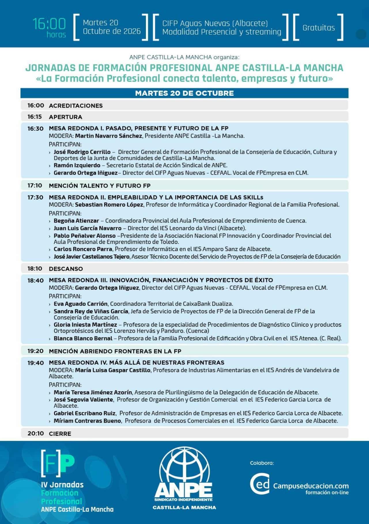 IV Jornadas de Formación Profesional - ANPE Castilla-La Mancha