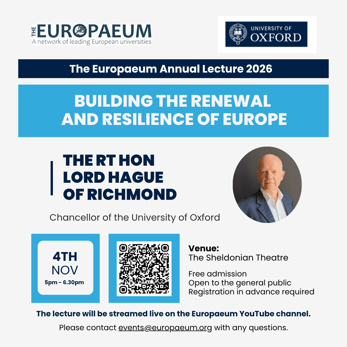 The Europaeum Annual Lecture 2026: Building the Renewal and Resilience of Europe