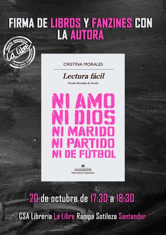 Cristina Morales firma ejemplares de 'Lectura fácil' y fanzines