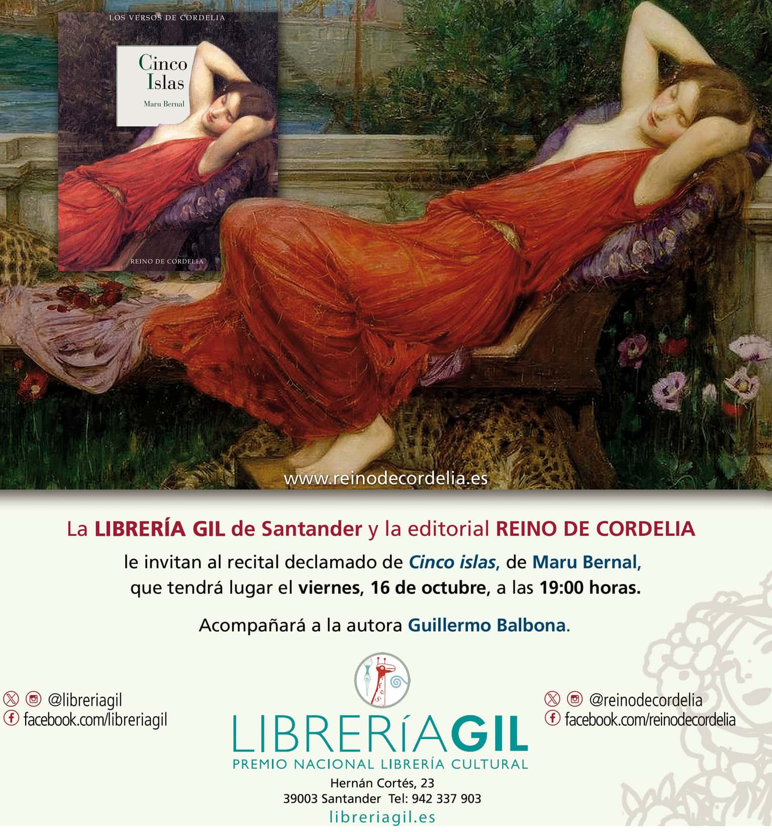 Presentación y recital de Cinco islas, de Maru Bernal
