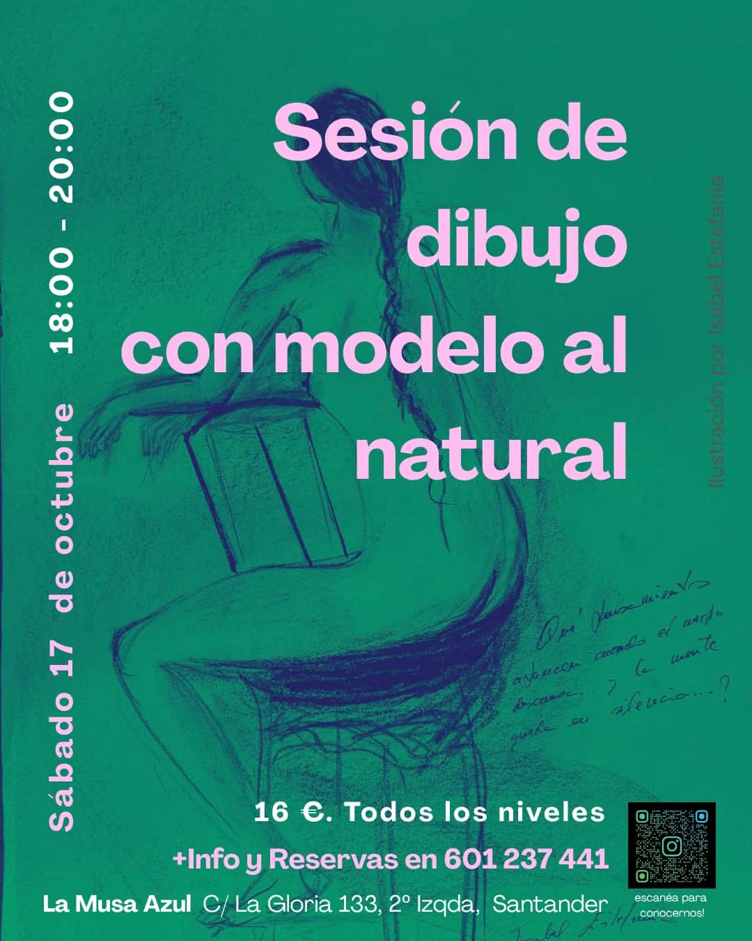 Sesión de dibujo con modelo al natural