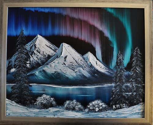 Paint and Sip - Bob Ross Snowy Mountains