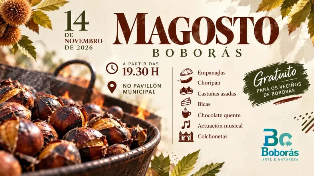 Magosto de Boborás: castañas y música el 14 de noviembre