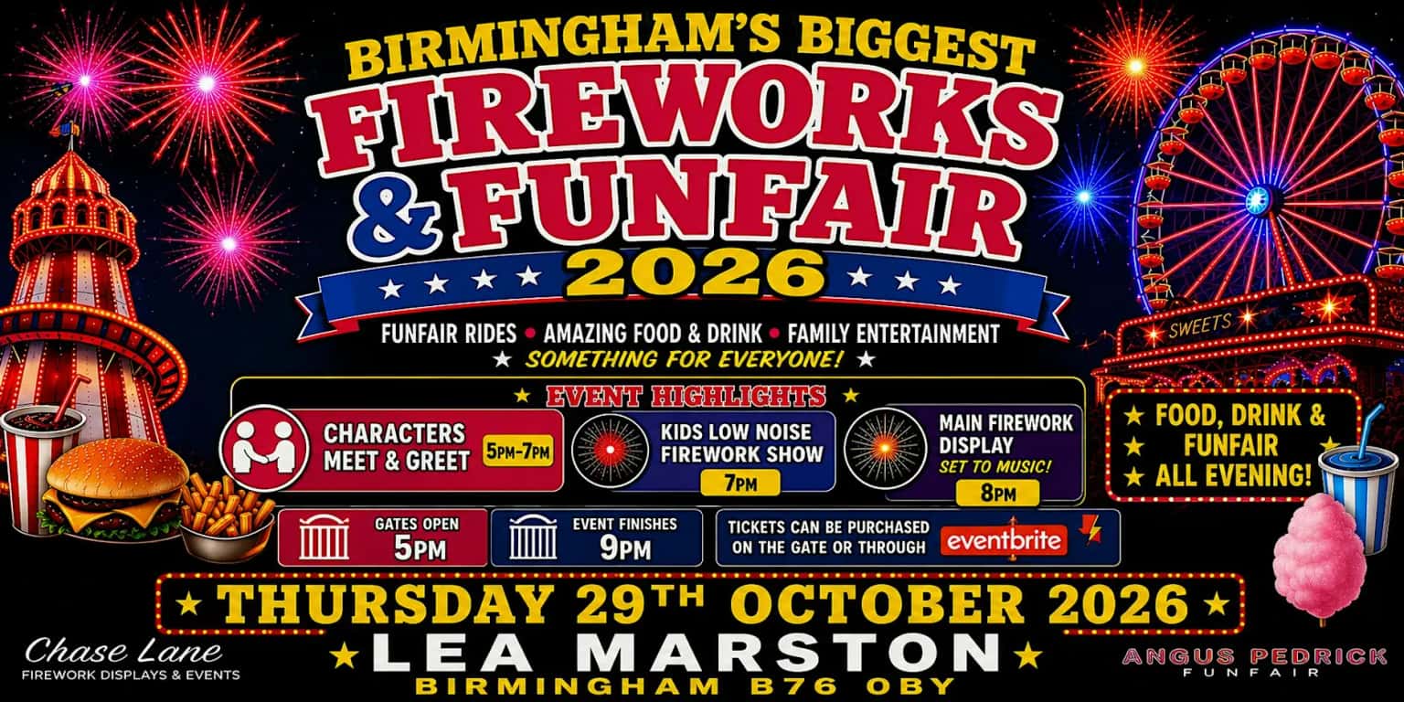 Birmingham's biggest fireworks and funfair 2026