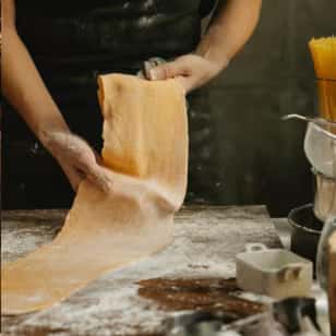 Fresh Handmade Pasta: Fettuccine and Pesto