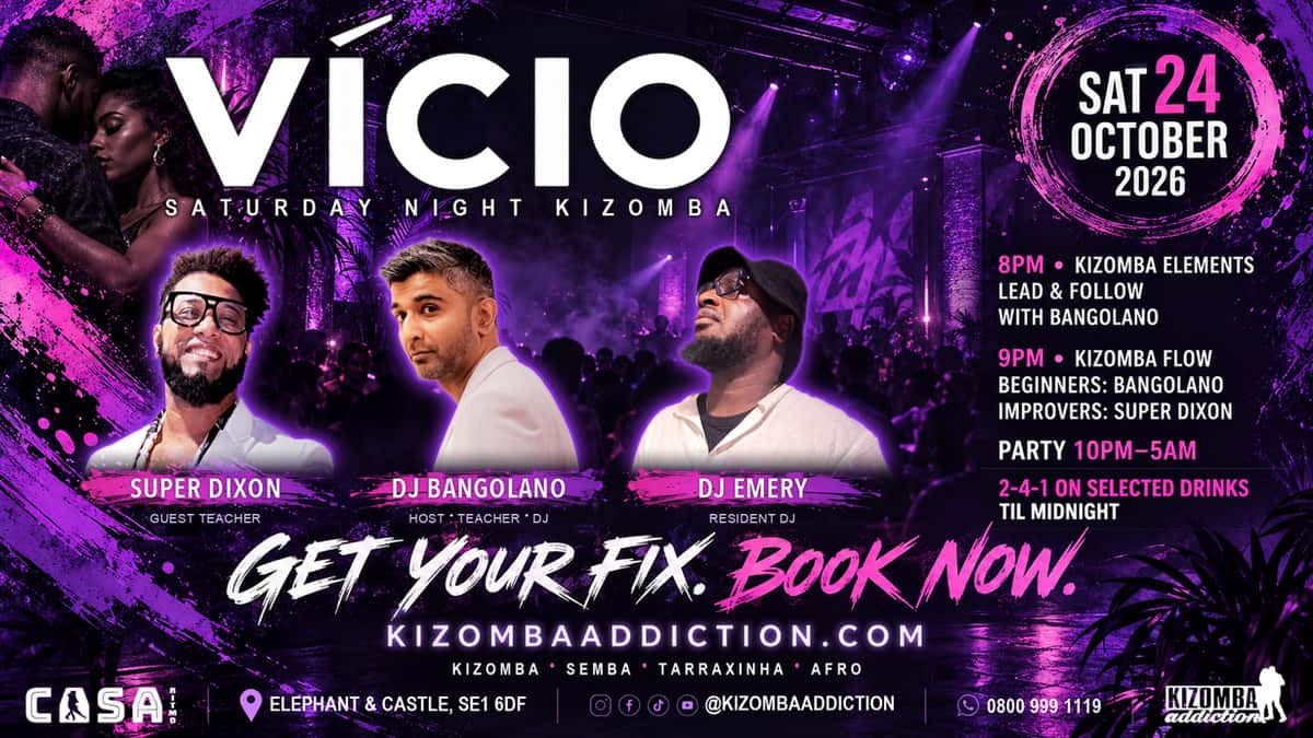 VÍCIO: Saturday Kizomba Classes & Party Until 5AM