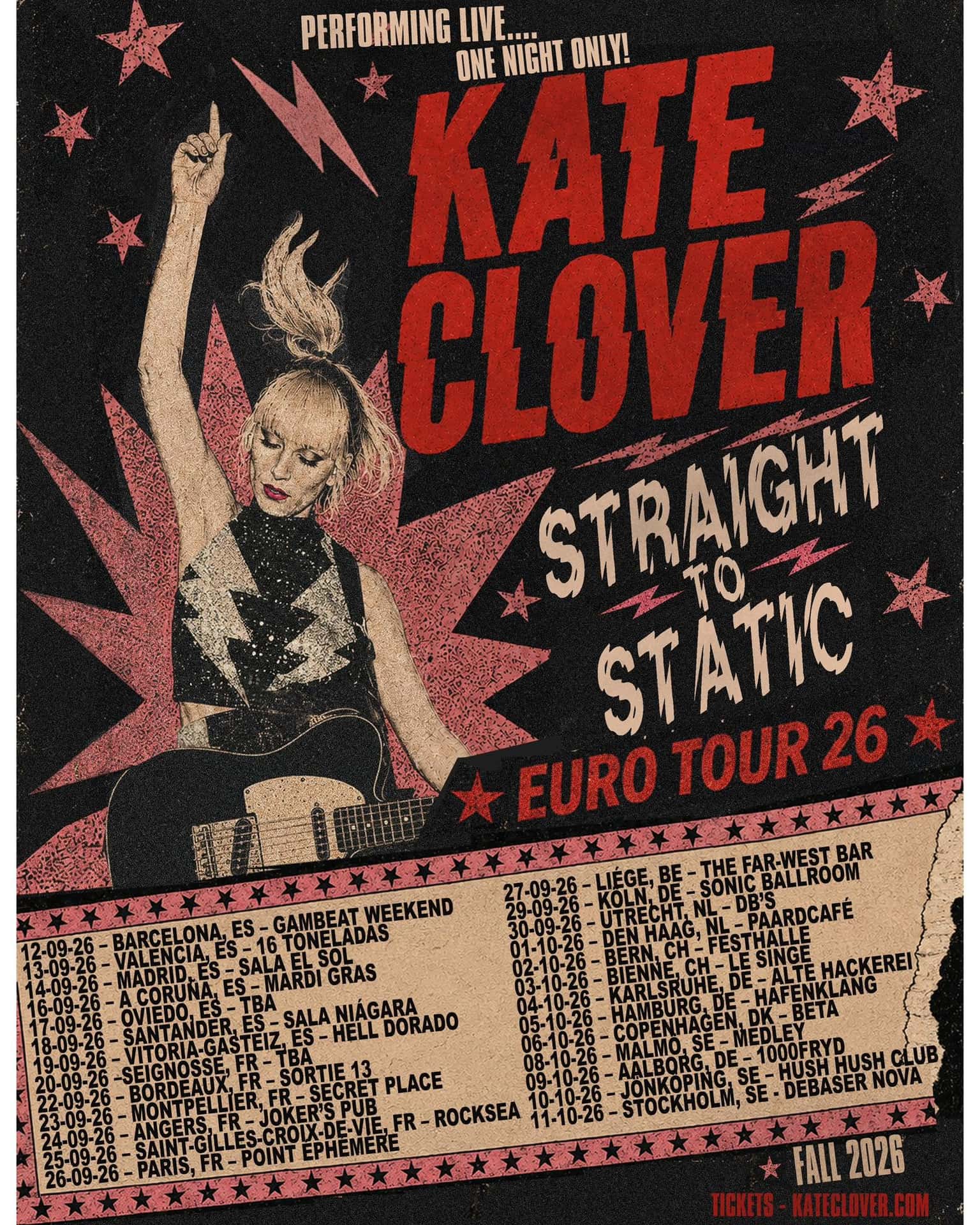 Kate Clover y su banda, con Vigilante Carlstroem a los coros