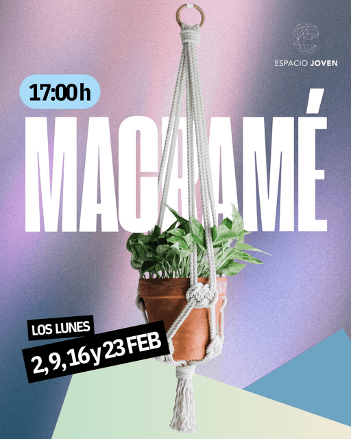 Taller de macramé en Espacio Joven