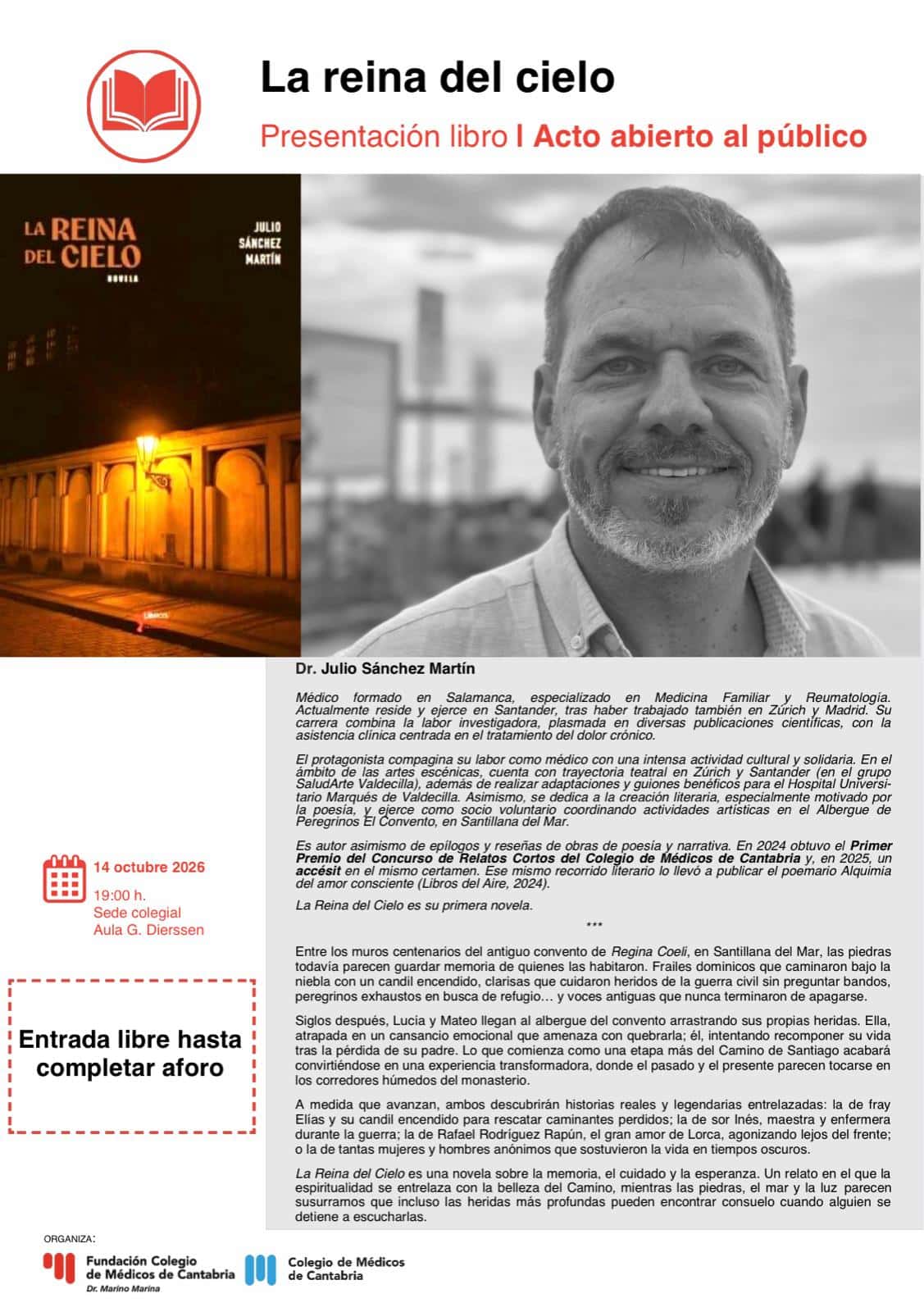 Presentación de la novela 'La Reina del Cielo', de Julio Sánchez Martín