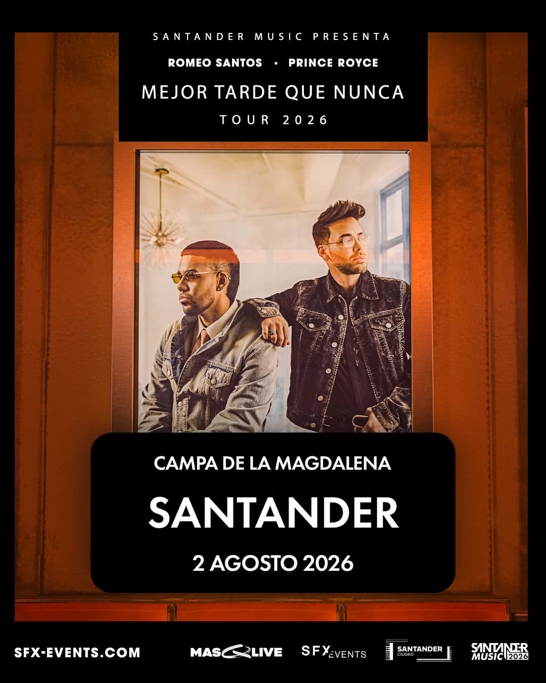Romeo Santos y Prince Royce. Mejor tarde que nunca Tour 2026