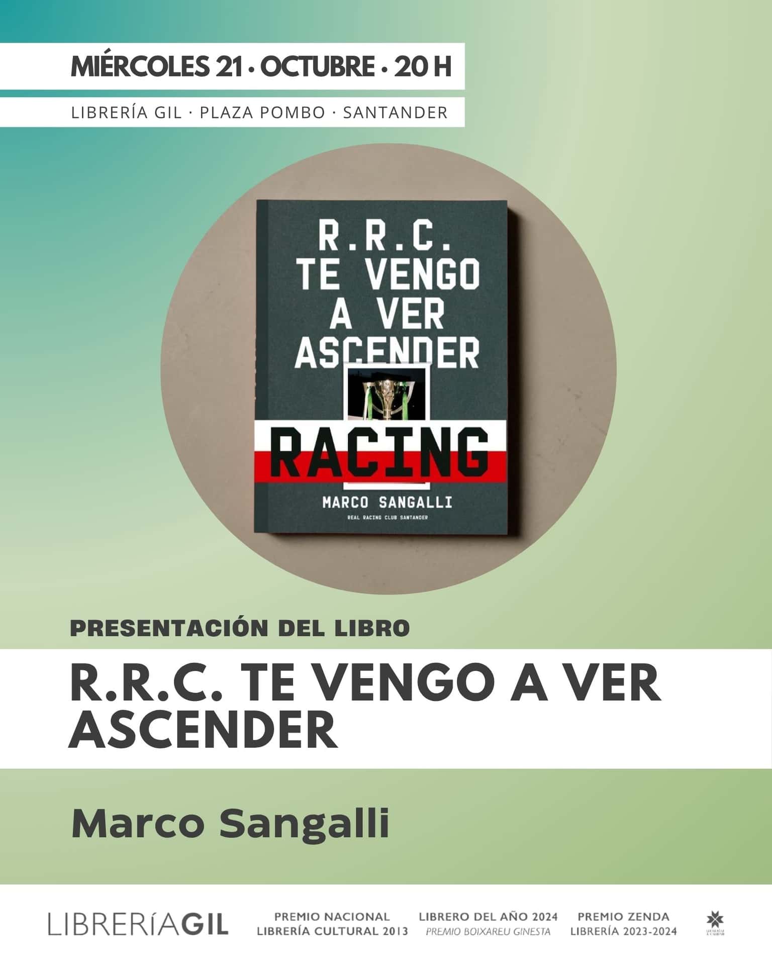 Marco Sangalli presenta el libro 'R.C.C. te vengo a ver ascender'