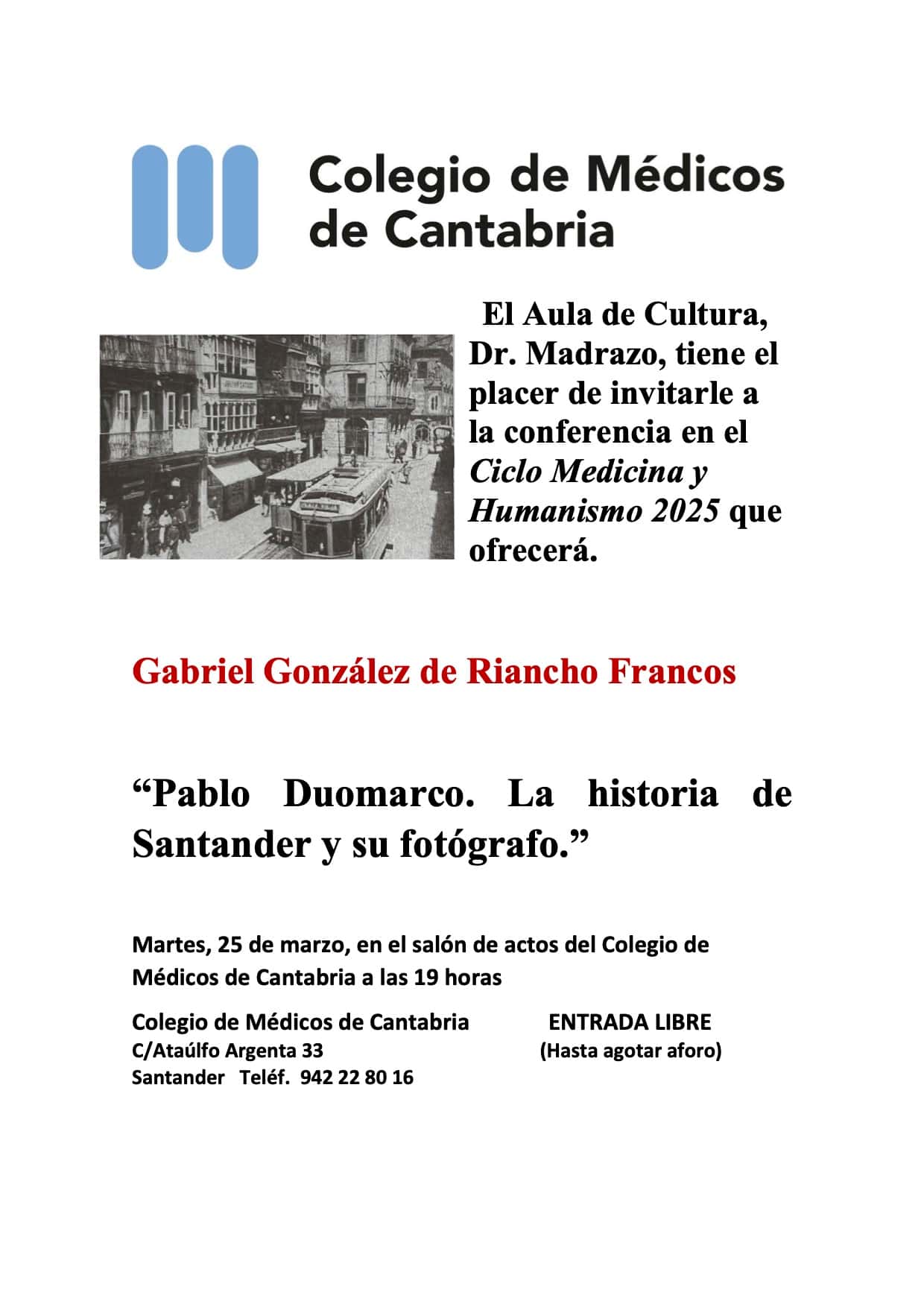 “Pablo Duomarco. La historia de Santander y su fotógrafo”, por Gabriel González de Riancho