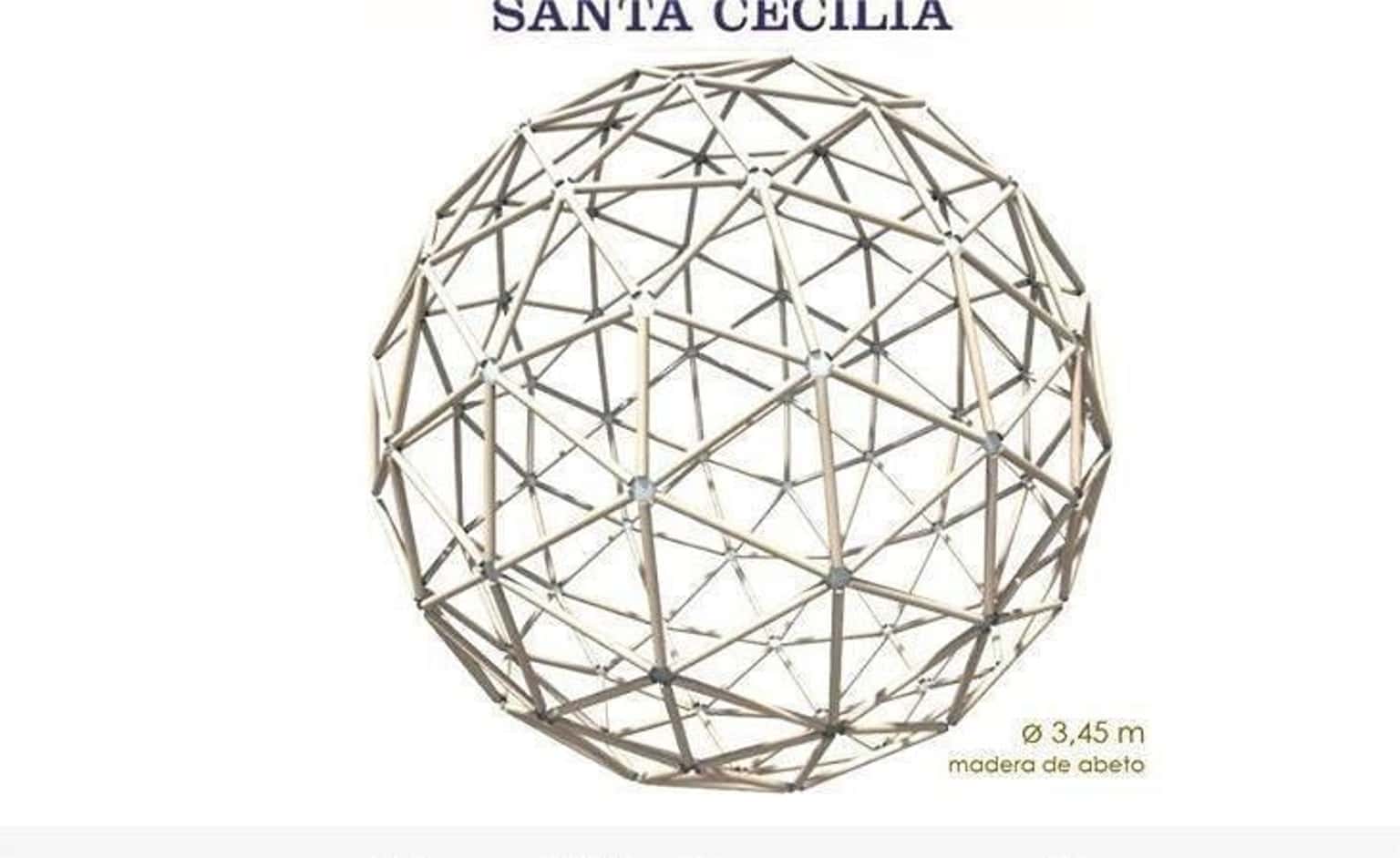 Montaje expositivo de una esfera geodésica "El Secreto de la Vida"