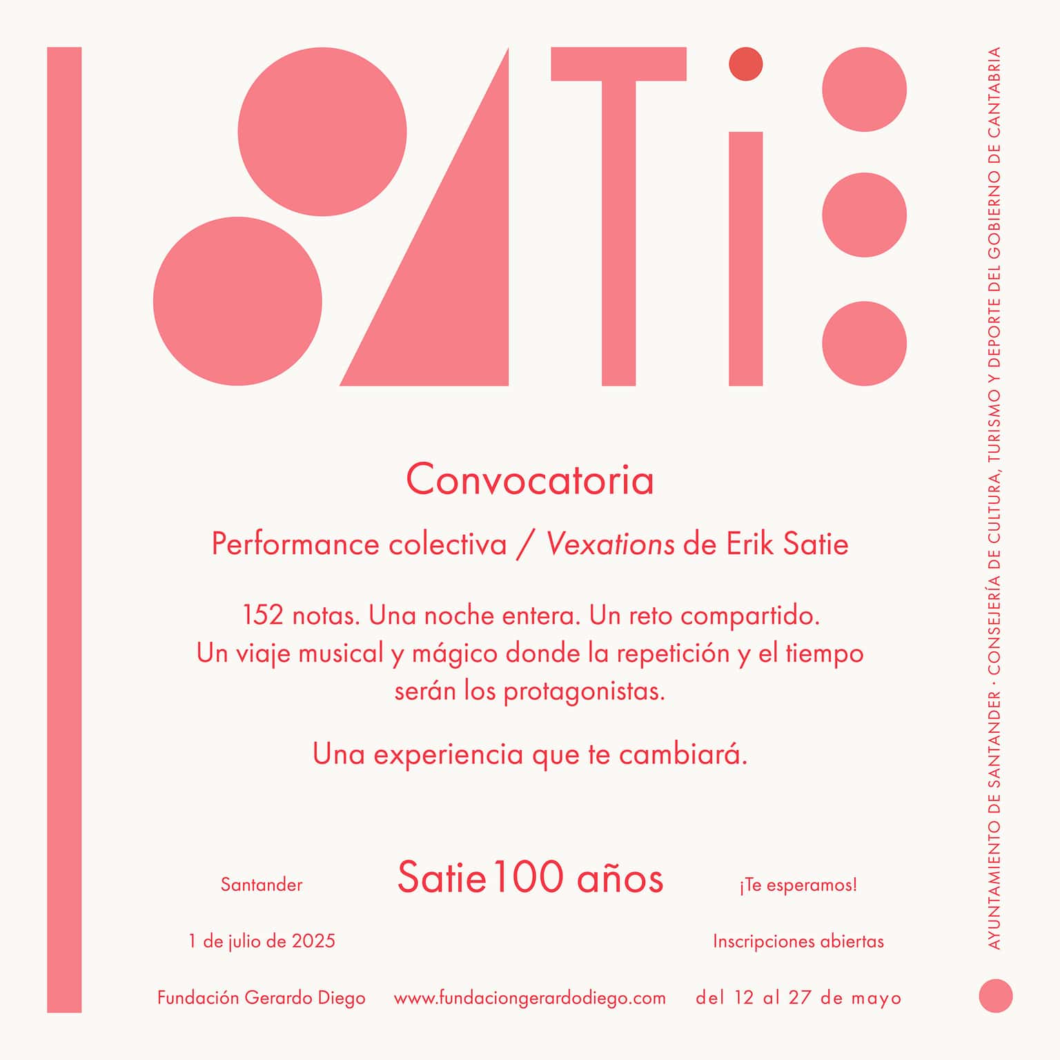 Vexations de Erik Satie. Convocatoria abierta