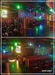 Interior del club con iluminación de neón y ambiente nocturno