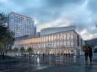Centro de Artes Escénicas y Cultura de PSU iluminado al atardecer, ideal para eventos culturales