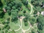 Vista aérea de Fred Fletcher Park mostrando senderos y áreas verdes
