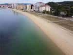 Vista aérea de la playa Compostela en Vilagarcía de Arousa