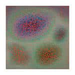 Obra de arte abstracta 'Red Vibrations in Cool Space' de Vance Kirkland