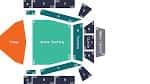 Mapa de distribución de asientos en configuración arena para conciertos o eventos deportivos
