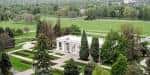 Vista aérea del Templo de Delfos y sus jardines formales