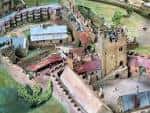 Modelo arquitectónico del Nottingham Castle mostrando la distribución histórica del recinto