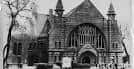 Imagen histórica en blanco y negro del edificio The Bluestone