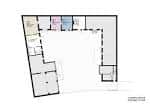 Plano arquitectónico del interior de Aspen Yard mostrando distribución de espacios