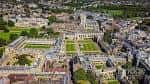 Vista aérea del complejo de Trinity College en Cambridge