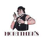 Logotipo de Mortimer's Bar con ilustración de un camarero vintage