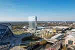 Vista aérea panorámica del complejo GWCC y alrededores en Atlanta