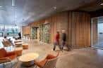 Interior espacioso con mobiliario contemporáneo y paredes de madera