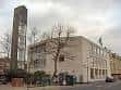 Vista exterior de la Iglesia Finlandesa en Londres con su característica torre