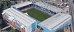 Vista exterior del estadio Hillsborough desde una perspectiva elevada