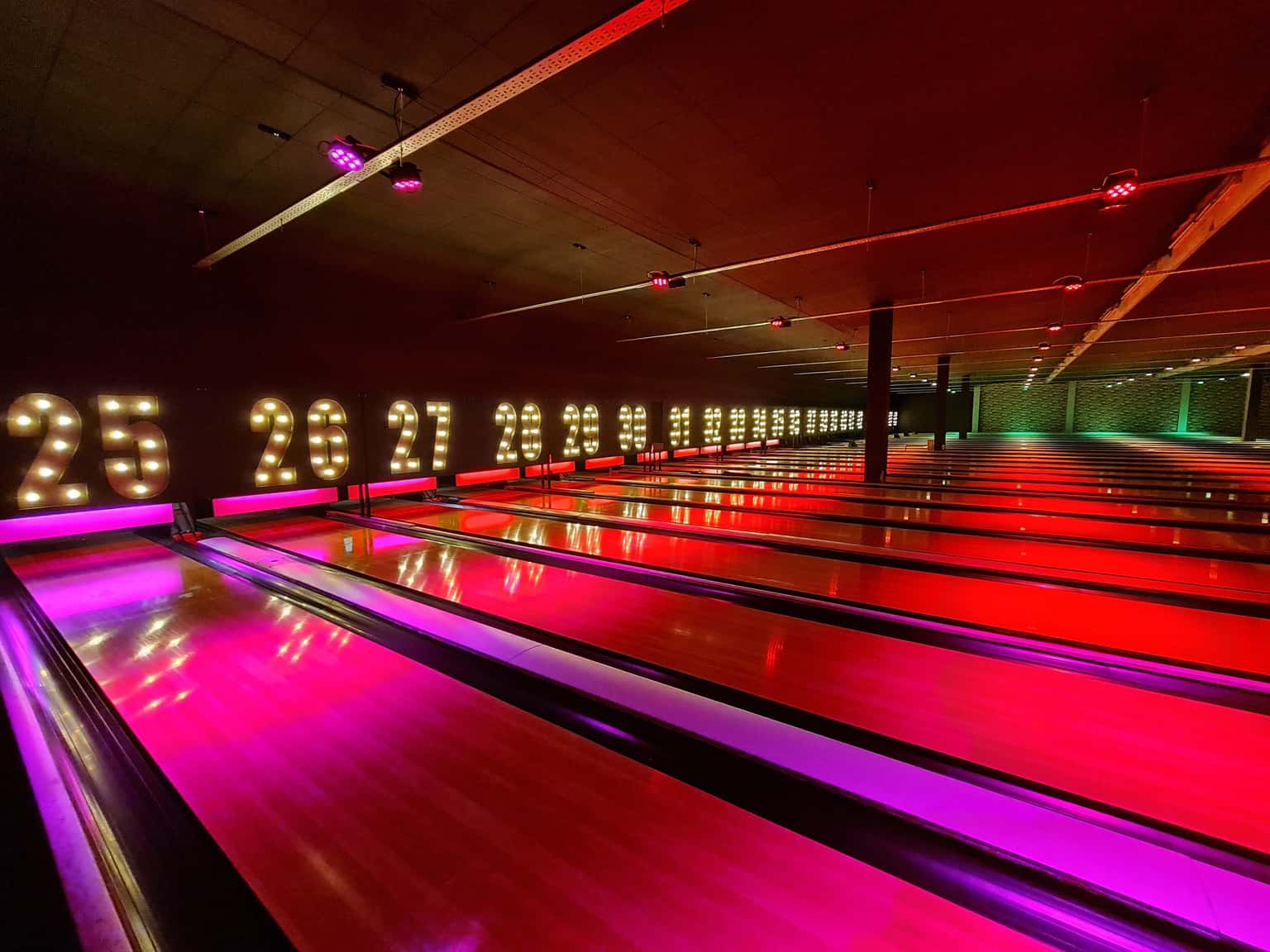 Disco Bowl: Two Family Games of Bowling, Meal and Drinks