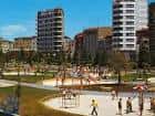 León, fotos antiguas, parque infantil en el paseo de papalaguinda.