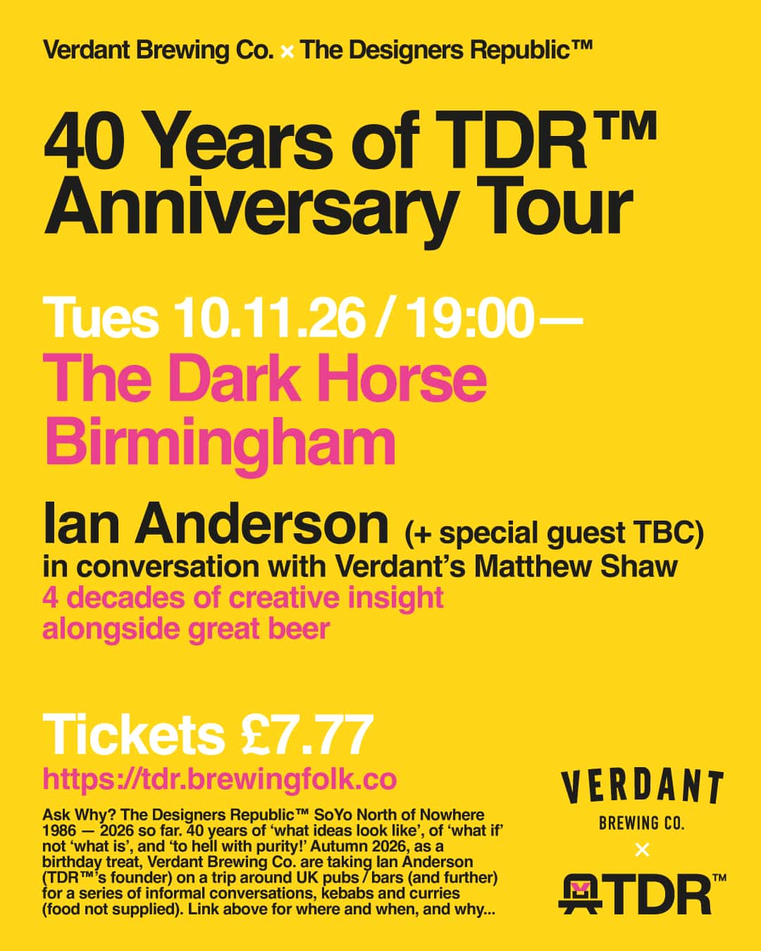 Verdant Brewing: 40 Years of TDR