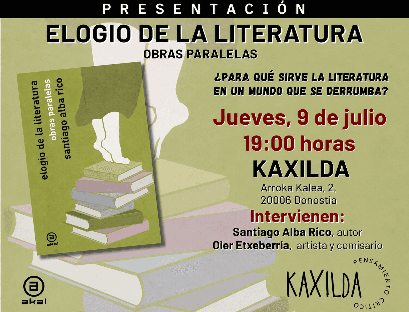 Presentación de libro: Elogio de la literatura. Obras paralelas