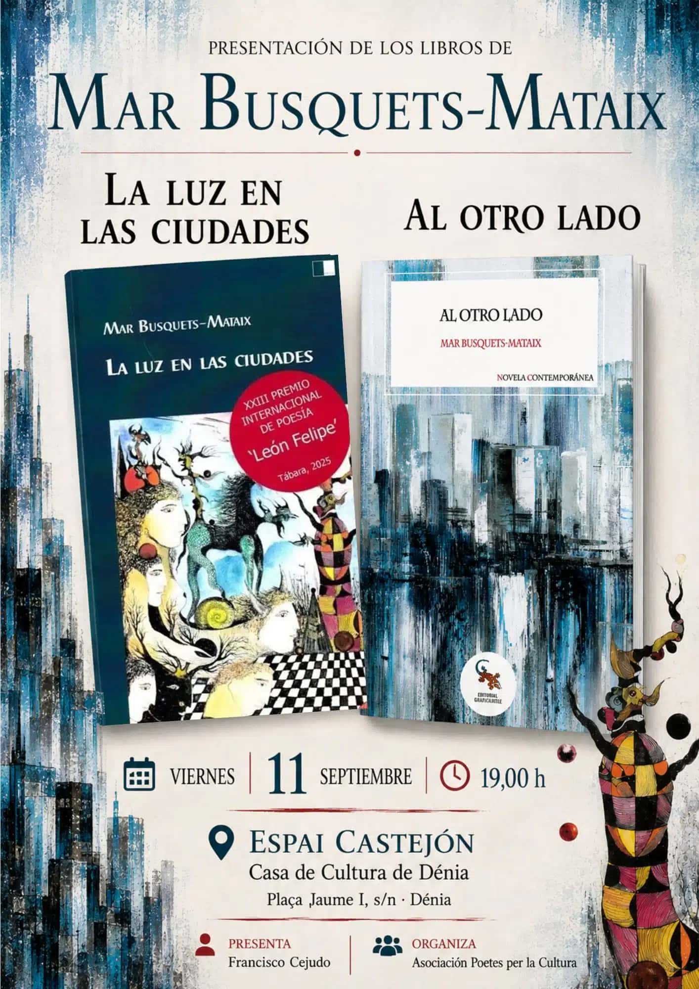Presentación de libros: La luz de las ciudades y Al otro lado