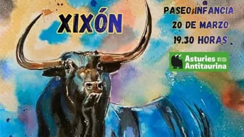 Concentración contra el ciclo de conferencias taurinas de la Peña Astur